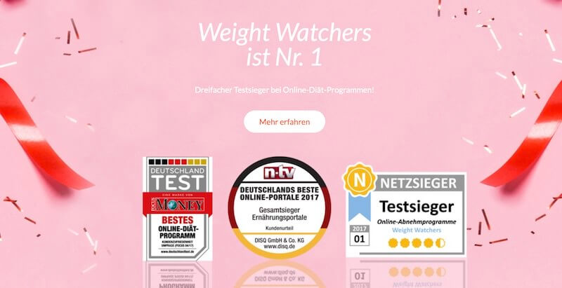 Positive Bewertungen zu Weight Watchers